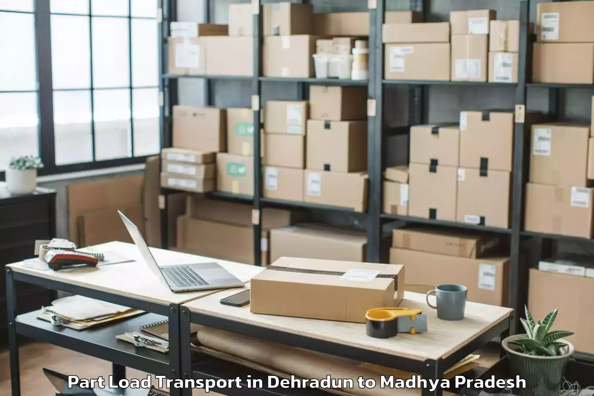 Book Dehradun to Malhargarh Part Load Transport Online